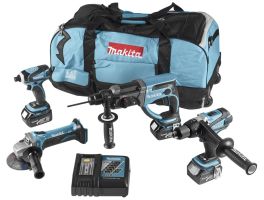 18 V Startset met 4 Li-ion machines in sport/weekendtas