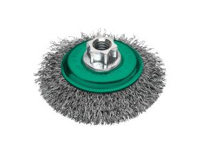 Bevel brush M14 100x10mm stainless steel crimped 0.35mm - 1 pc