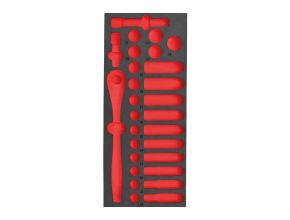 Empty 28 pc 1/2" Ratchet and Socket Set Foam Insert